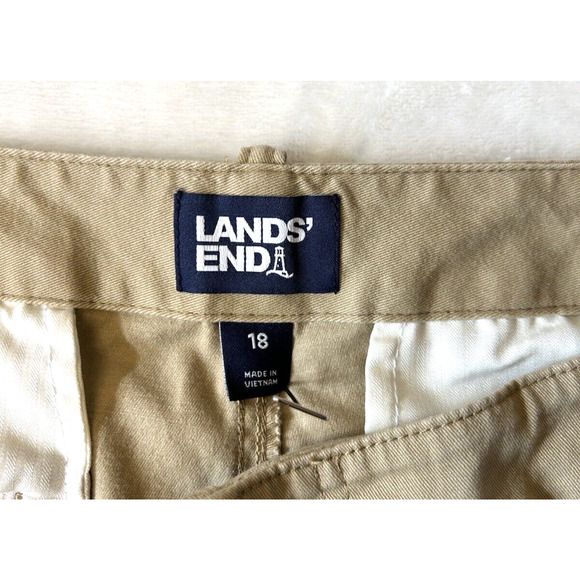 Lands' End Women Cargo Chino Pants Khaki Sz 18 Stretch - Picture 7 of 8